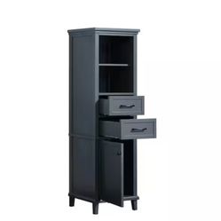 Merryfield 20 in. W x 16 in. D x 65 in. H Gray Freestanding Linen Cabinet