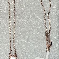 Van Cleef Necklace rose gold chain with white pendant