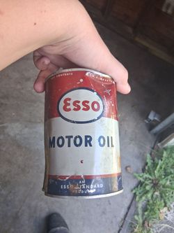 Vintage Esso Motor Oil 1 Quart Tin Can