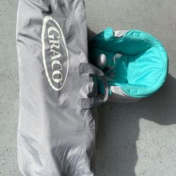 graco crib + baby chair
