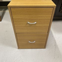 2 Drawer Wood File Cabinet 