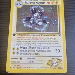Lt. Surge's Magneton - Gym Heroes 1st Edition Heavy Play