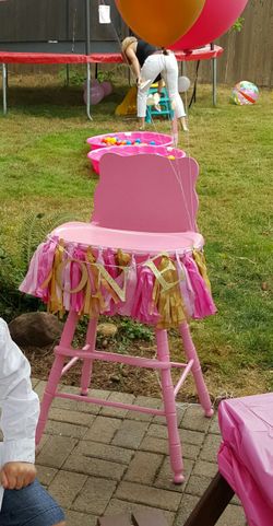 Vintage pink high chair