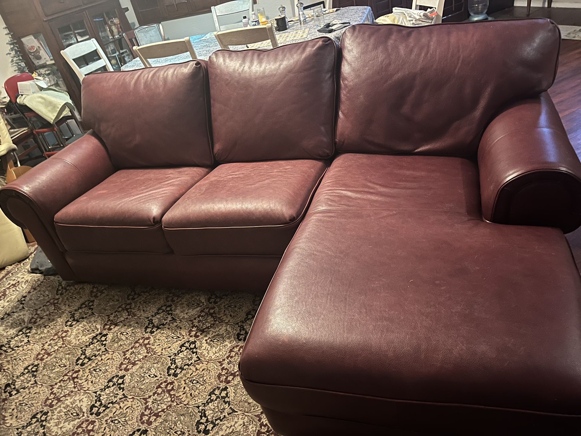 Red Leather Sectional Couch