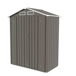 5X3 FT Metal Outdoor Storage Shed, Tool Shed with Peaked Roof Waterproof, Lockable Door Compact Metal Tool Shed for Garden, Backyard, Patio, Sundries 