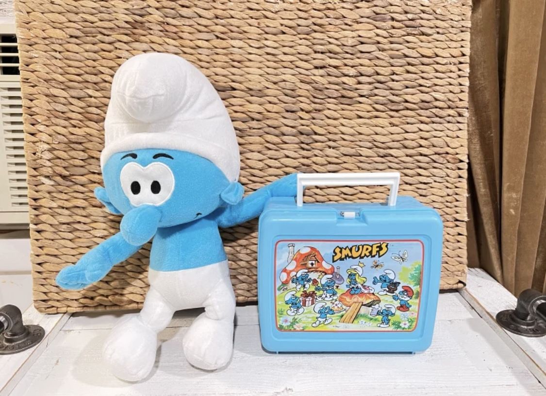 Vintage Smurfs lunchbox 2 pieces