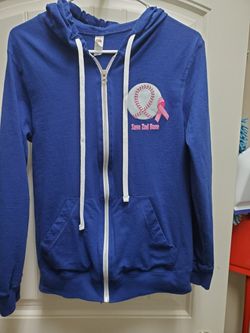 Size small breast cancer awareness zip up sweat jacket