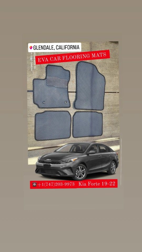 Eva Mats For Kia Forte , 3D Diamond Patterned Flooring Liners