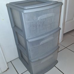 3 drawer gray plastic storage organizer $10 FIRM
