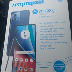 NEW Moto G Stylus 2023 At & T Prepaid Phone w/ $40 Unlimited Plan for 1st Month, Sell