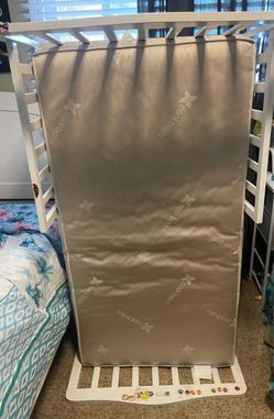 White Toddler bed and mattress $50