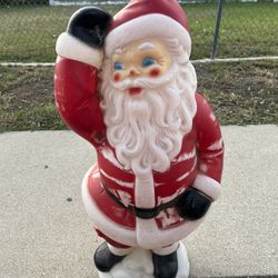 VINTAGE Santa Clause Christmas 40” General Foam Plastics Waving Santa Blow Mold Lighted