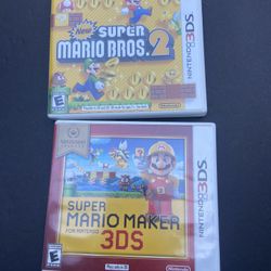 Super Mario Nintendo 3Ds Games ( 2 Games With Original Cases)