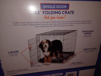 Top Paw 42 In Single Door Folding Crate