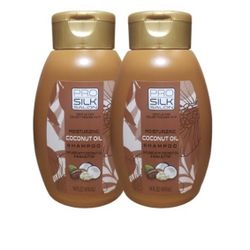 2pk PRO SILK SALON MOISTURIZING COCONUT OIL SHAMPOO SHEA BUTTER 14oz Prosilk