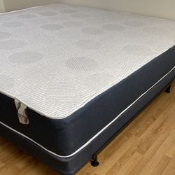 King Mattress 10 Inches, Box Springs & Metal Bed Frame Set. New From Factory Available All Size. Same Day Delivery