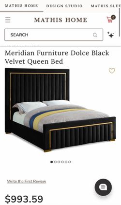 Black Velvet Queen Bed