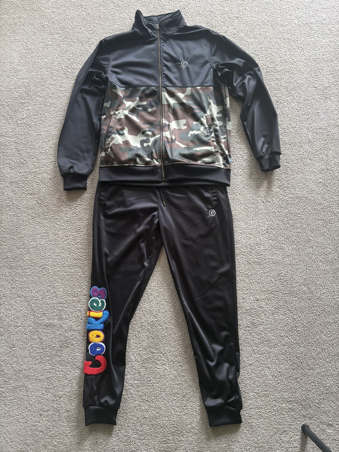 Cookies Camo Tracksuit Set — Jacket + Joggers (Black/Multicolor)