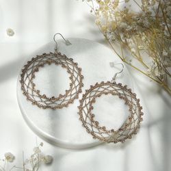 Knitted Handmade Dangle Earrings 