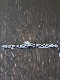 Diamond Sterling Silver Infinity Link Tennis Bracelet