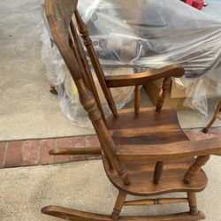 Oak Rocking Chair Good Condition Old American 