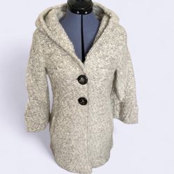 Japanese Diamond-bar Coat White/Grey Wool Made in Korea Sz S