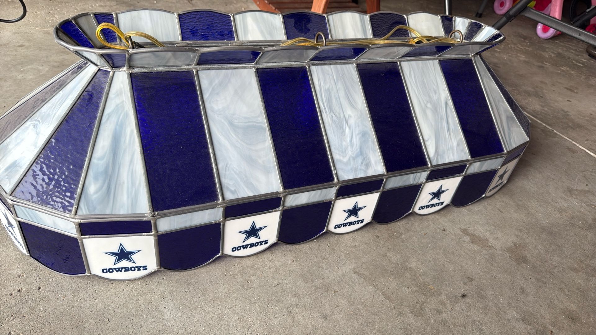 Cowboys Stained Glass Bar/pool Table Light