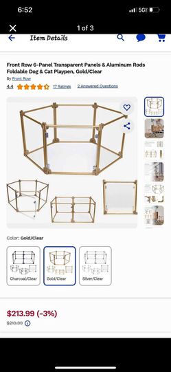 Front Row 6 Panel Foldable Dog & Cat Crate