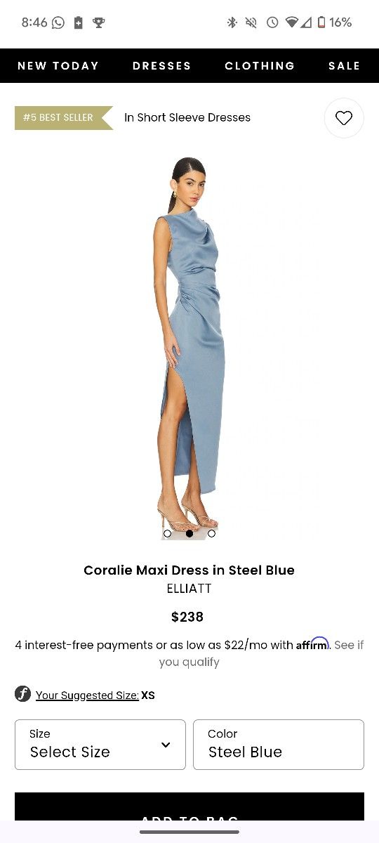 Coralie Maxi Dress in Steel Blue from Revolve 