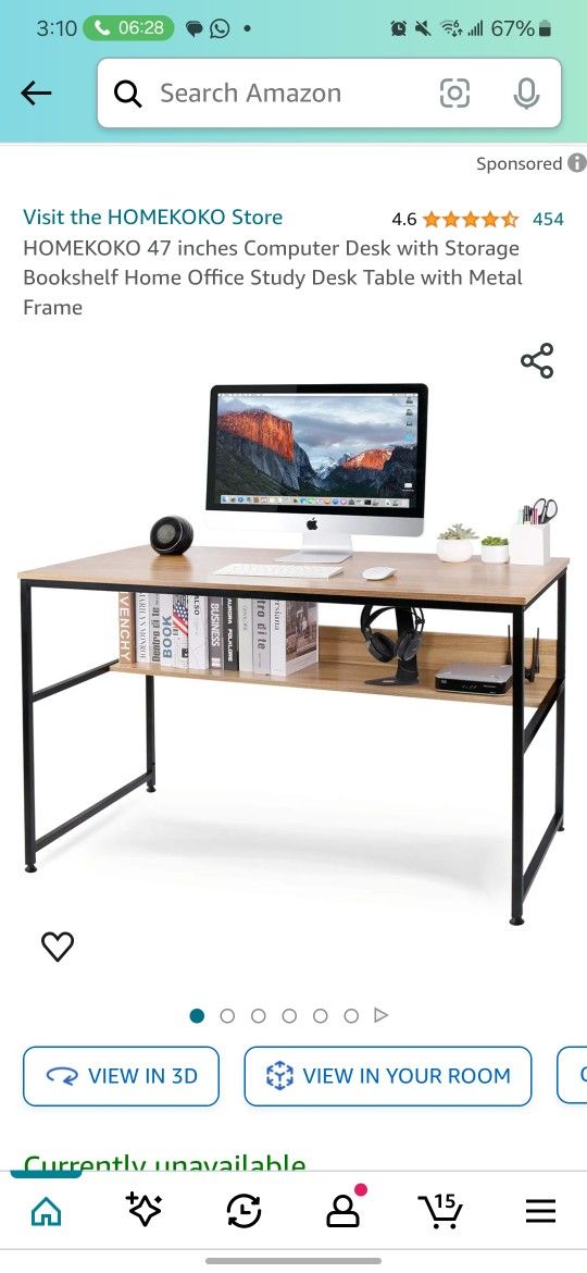 Computer Desk 47,2"×23,26" New