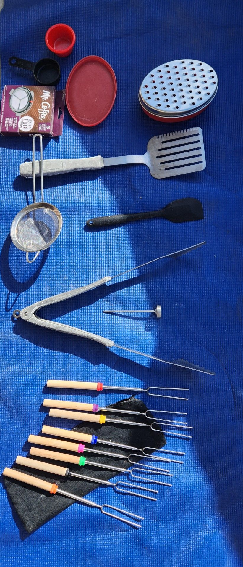 Skewers, Grater, Tongs, Spatula