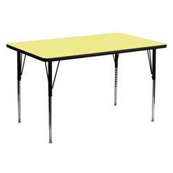 Flash Furniture 30''W x 60''L Rectangular Yellow/Red Reversible Thermal Laminate Activity Table- TABLE TOP ONLY 