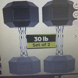 30lbs- Hexagon Dumbbells