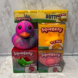 New Sqeeezy Collection Peach, Strawberry, Cheese, Duck, and Butter!