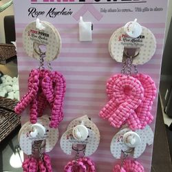 Breast Cancer Pink Ribbon Key Chain