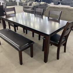 Brand New 6pc. Brown Dining Table Set 