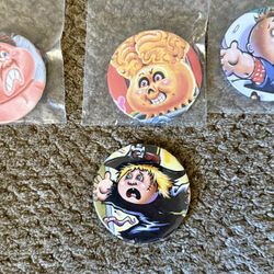 Lot of 4 Topps Garbage pail kids Pinback Buttons 