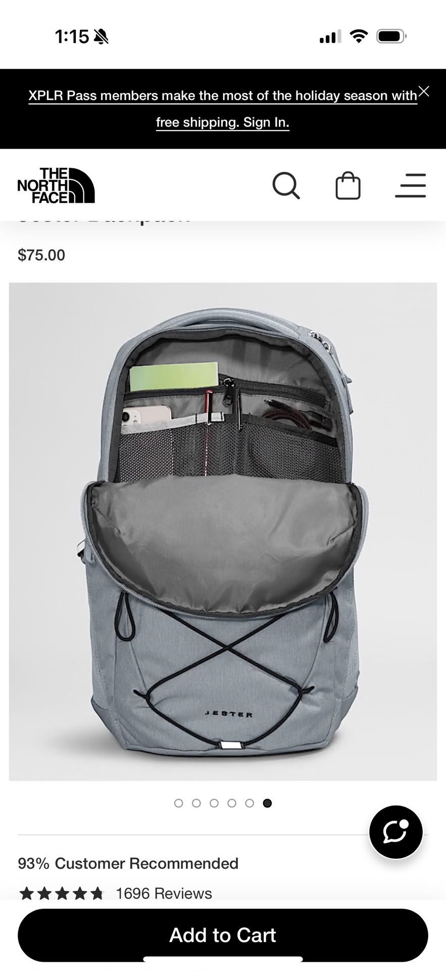 North Face jester Backpack