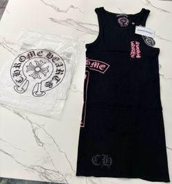 Chrome Hearts Black Tank/ Dress with Pink Gothic Logo