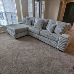 Sofa Sectional w Corduroy Fur Fabric - Same Day Delivery In Atlanta GA 