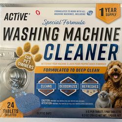 Washing Machine Cleaner for Pet Owners Enzymatic Deep Clean Descaler, 24 Tablets