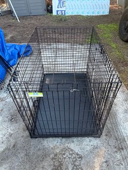 Large Black Wire Dog Crate with Tray