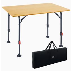 TIMBER RIDGE Bamboo Folding Camping Table Adjustable Height - NEW SEALED