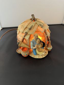 DISNEY Princess Pocahontas John Smith Enesco Statue Figure Hut Night Light Lamp