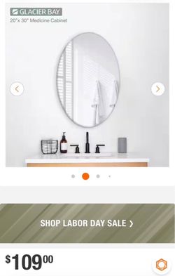 Oval medicine cabinet