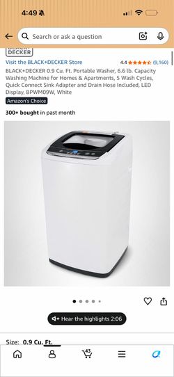 Black and Decker washing machine