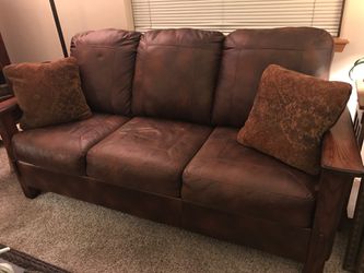 Mission Oak couch and loveseat