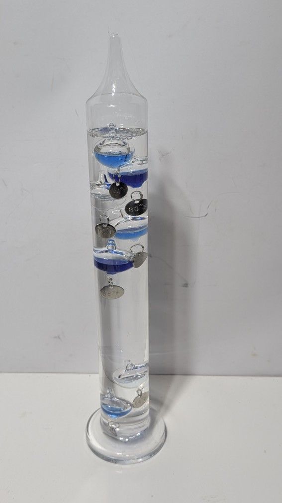 15" Galileo Thermometer Glass Tube Temperature Gauge Vintage Science Decor