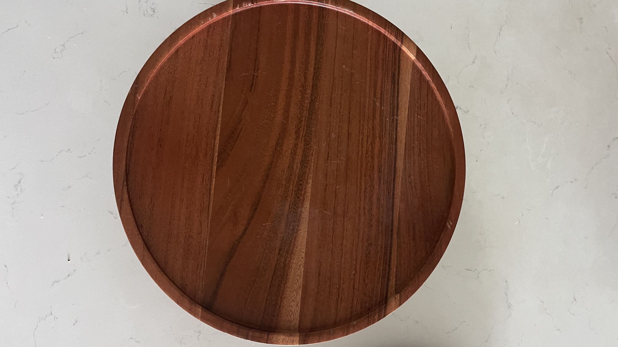 Acacia Wood Cake Plate- Footed. Hand Made In India 