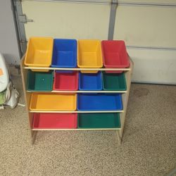 Toy Storage Colored Bins 